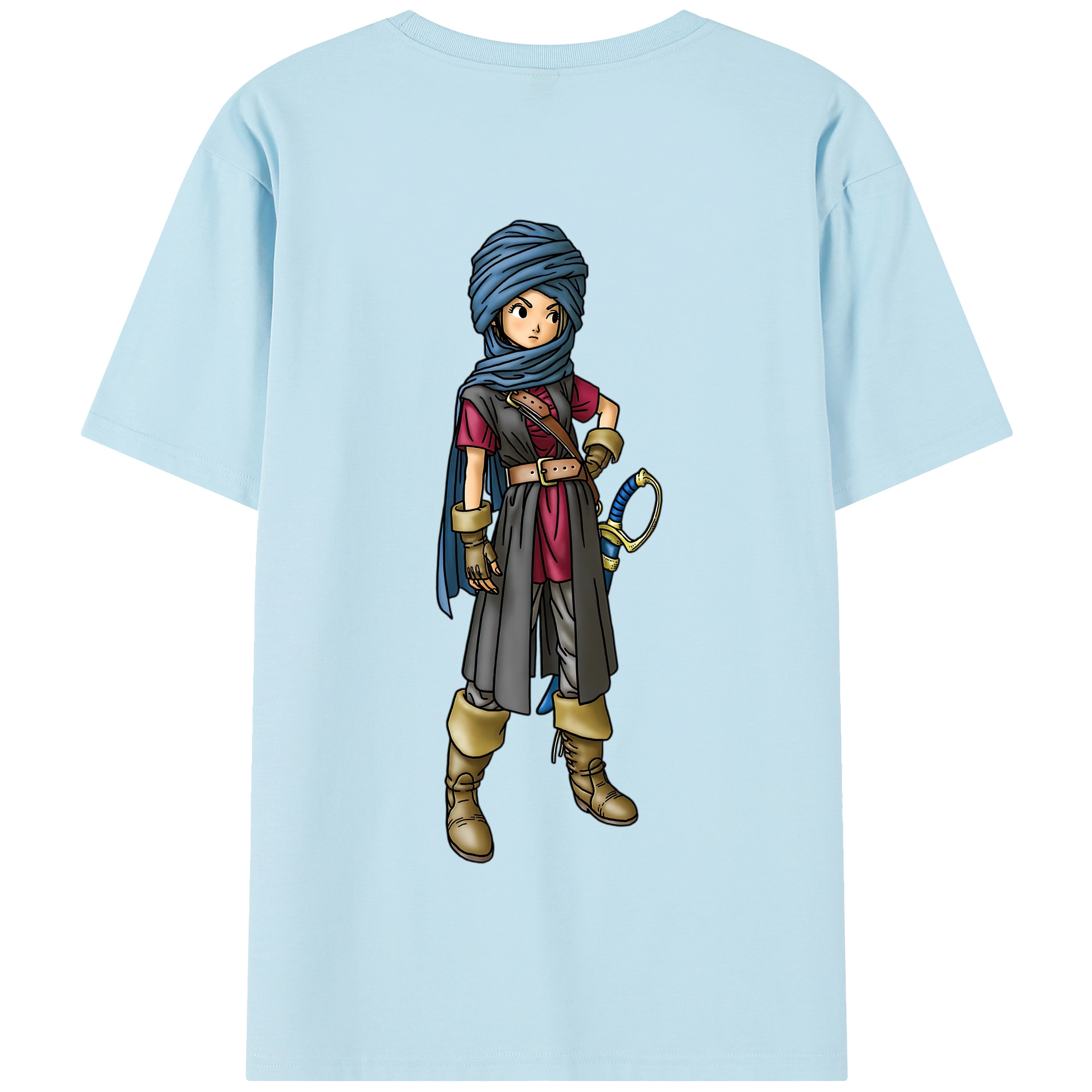 （画像用） ドラゴンクエスト Doragon Kuesuto Dragon Quest 綿100％半袖Tシャツ（背面プリント）